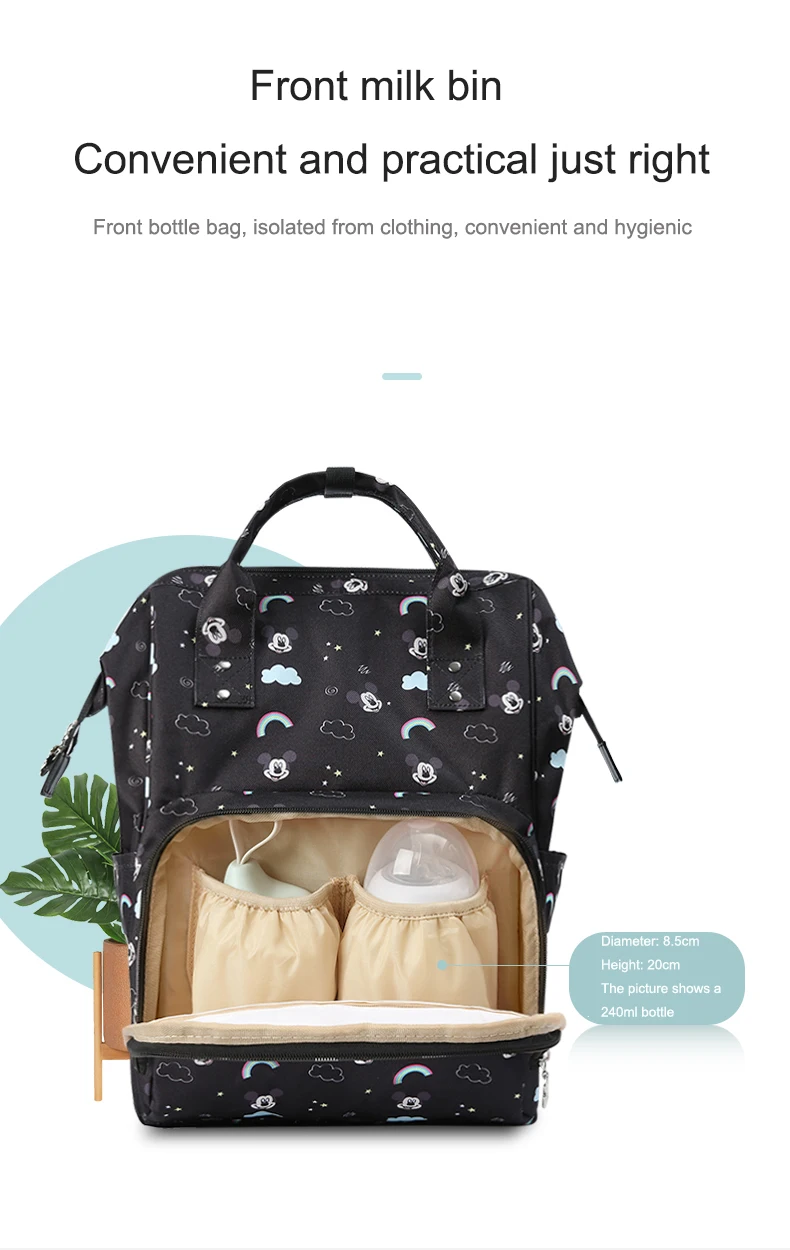 Disney пеленка сумка рюкзак музыкальный пирог высокой емкости Детская сумка для мамочек для ухода за ребенком Мумия коляска Сумка водонепроницаемая влажная сумка