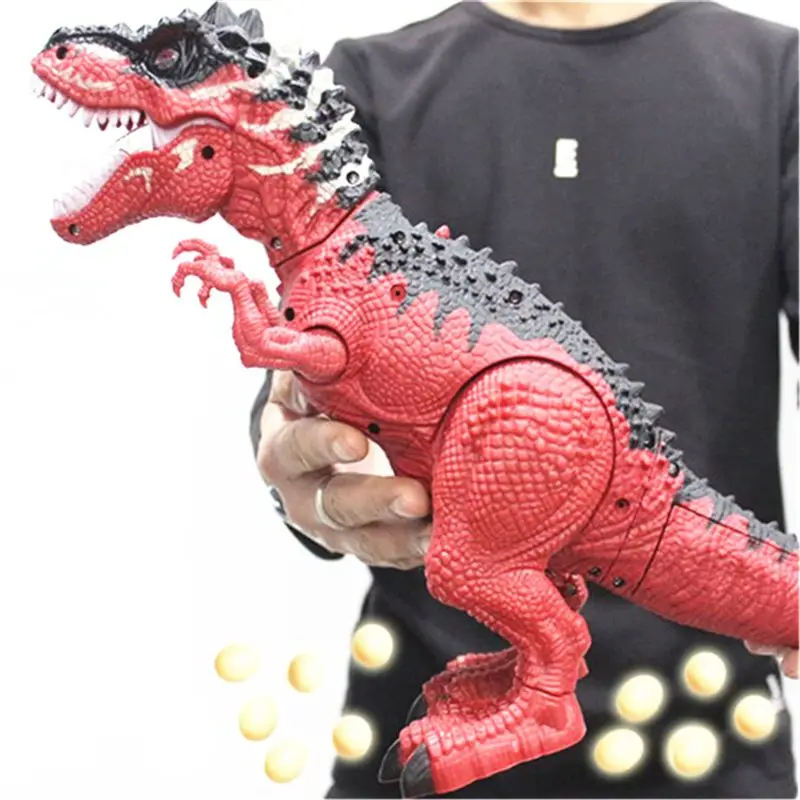 Simulated Flame Spray Tyrannosaurus T-Rex Dinosaur Toy Kids Walking Dinosaur Water Spray Red Light & Realistic Sounds