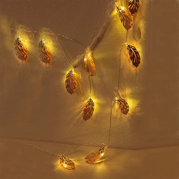 

Christmas Tree Decorative Rose Gold Feather 5m LED String Light 10 20 LED For Party Festival Wedding Baby Room Decoration