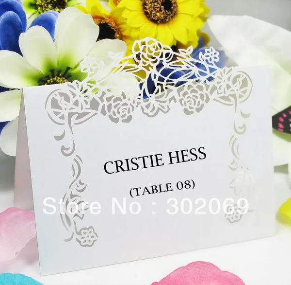 Красивый цветочный тематический держатель карточки с именем гостя кувертные карточки Свадебные украшения 48 шт