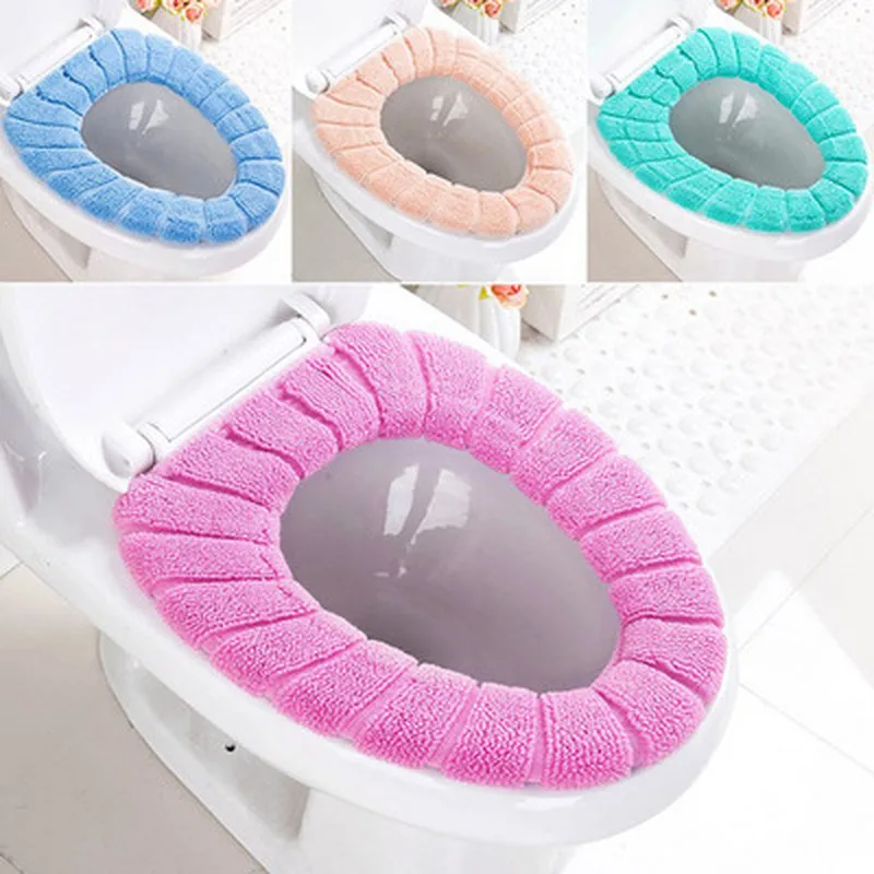 

Hot Sale Comfortable Velvet Coral Bathroom Toilet Seat Cover Washable Closestool Standard Pumpkin Pattern Soft Cushion