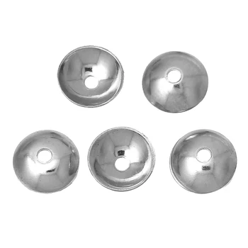 

DoreenBeads 304 Stainless Steel Beads Caps Round Silver Color Blank DIY Making Jewelry (Fits 8mm Beads) 6mm( 2/8") Dia, 100 PCs