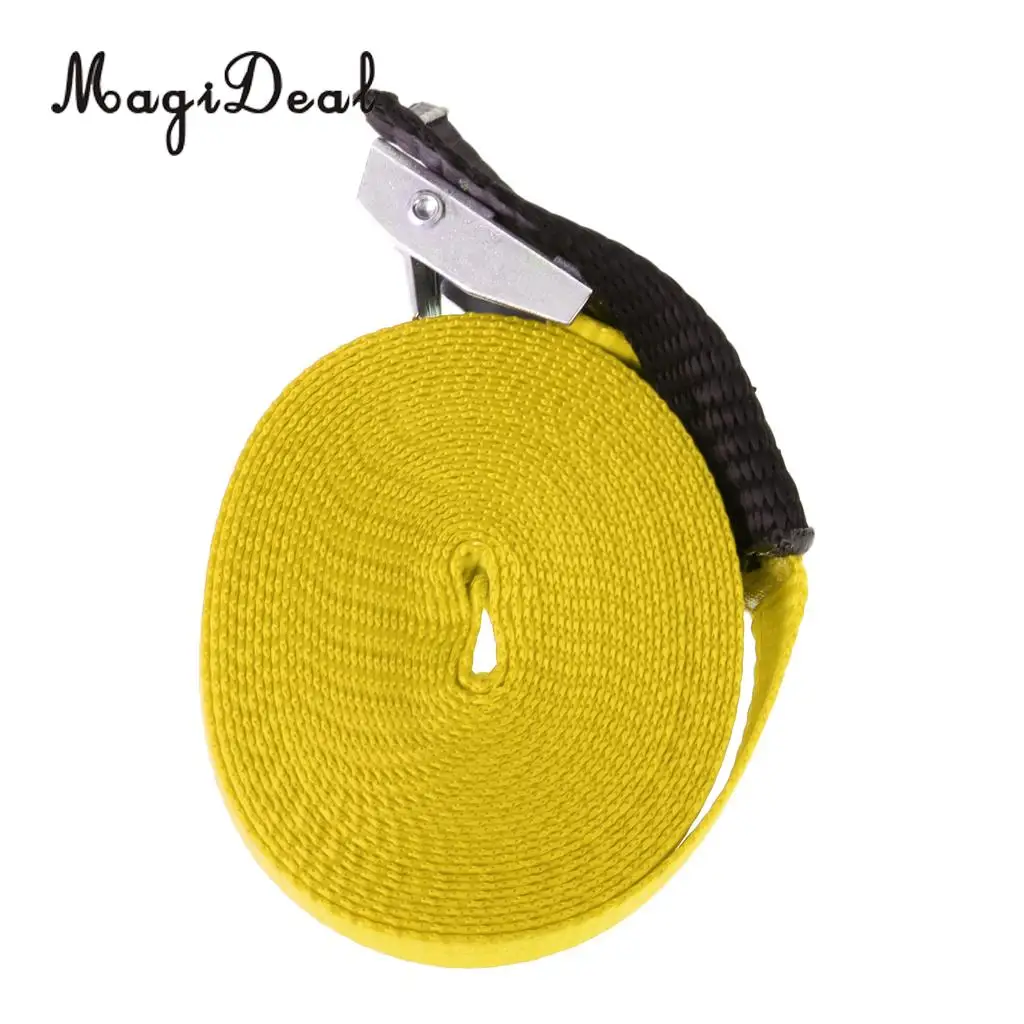 MagiDeal SUP 300cm 25mm Kayak Canoe Tie Down Strap Pack Lash Belt Metal Buckle for Dinghy Surfing Rafting Surfboard Accessory