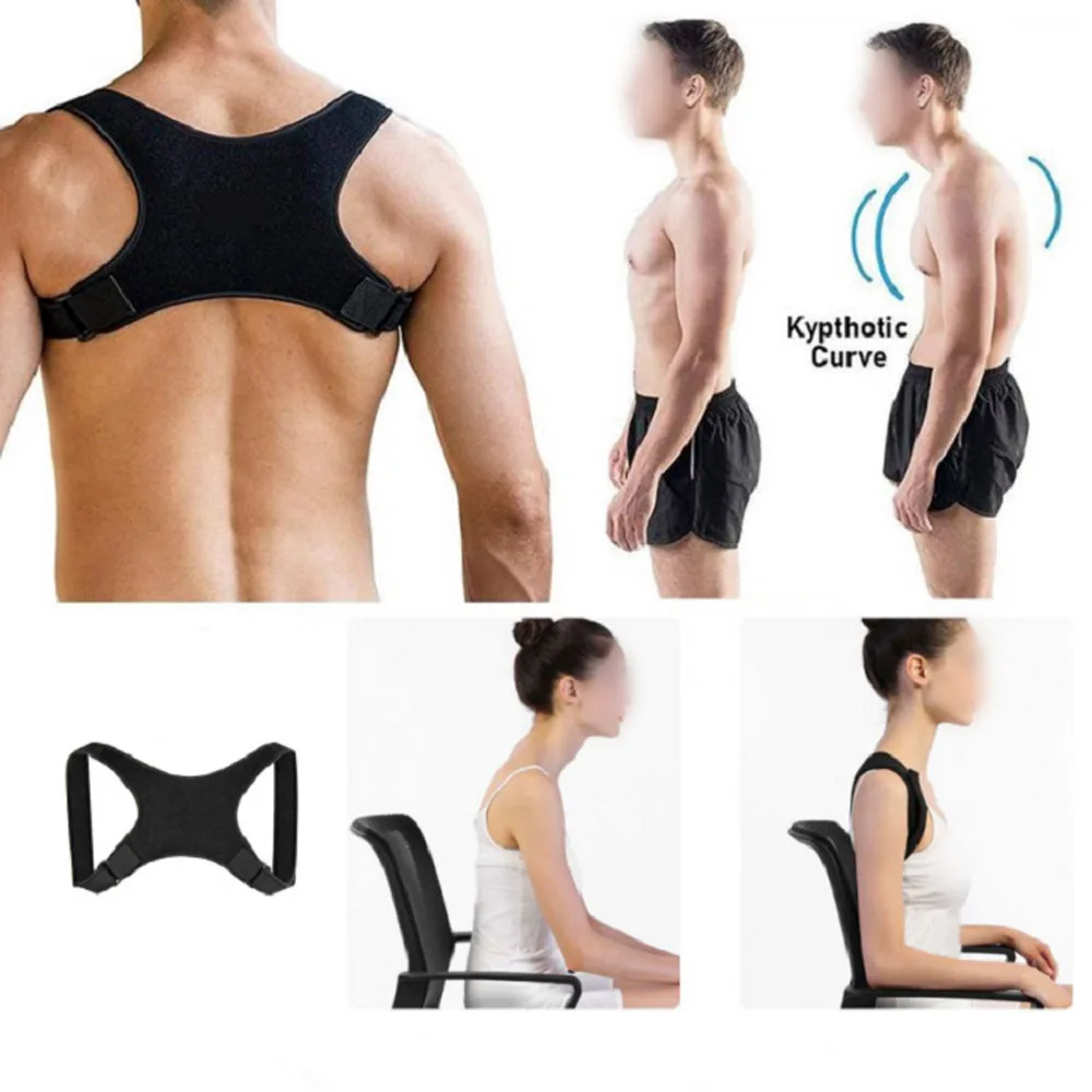 

Adjustable Women Men posture corrector brace shoulder back support belt Unisex Shoulder Belt Upper Brace for Relief muscle pain
