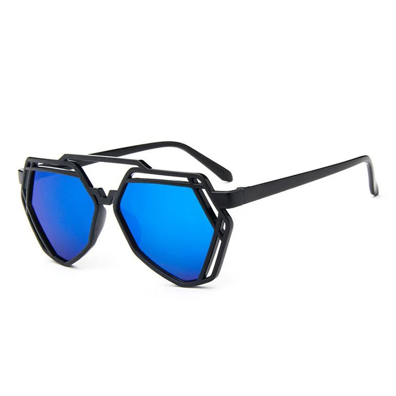 Korean version of the V shaped polygon sunglasses Women Female hollow