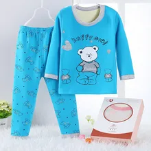 pijamas clothing set Winter Kids Cotton fleece Pijama printing Baby boys girls Pajamas kids T-shirt+pants 2-pieces Pyjama