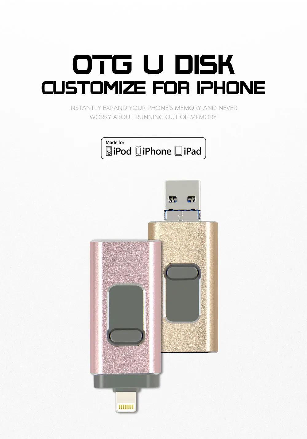 IOS USB флэш-накопитель для iPhone X/8/7/7 Plus/6 Plus/6s/5/SE/ipad портативный флэш-накопитель HD флеш-накопитель 16 ГБ 32 ГБ 64 Гб 128 Гб флешки, USB флеш-карта