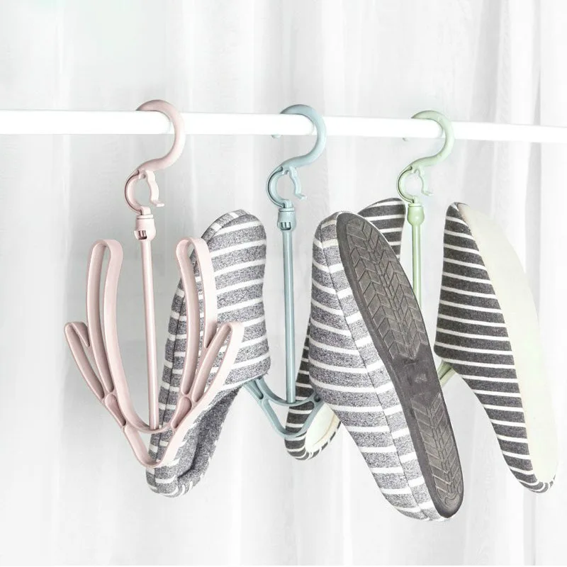 

Shoe-drying rack balcony small clothes-drying rack windproof clothes-drying rack double hook