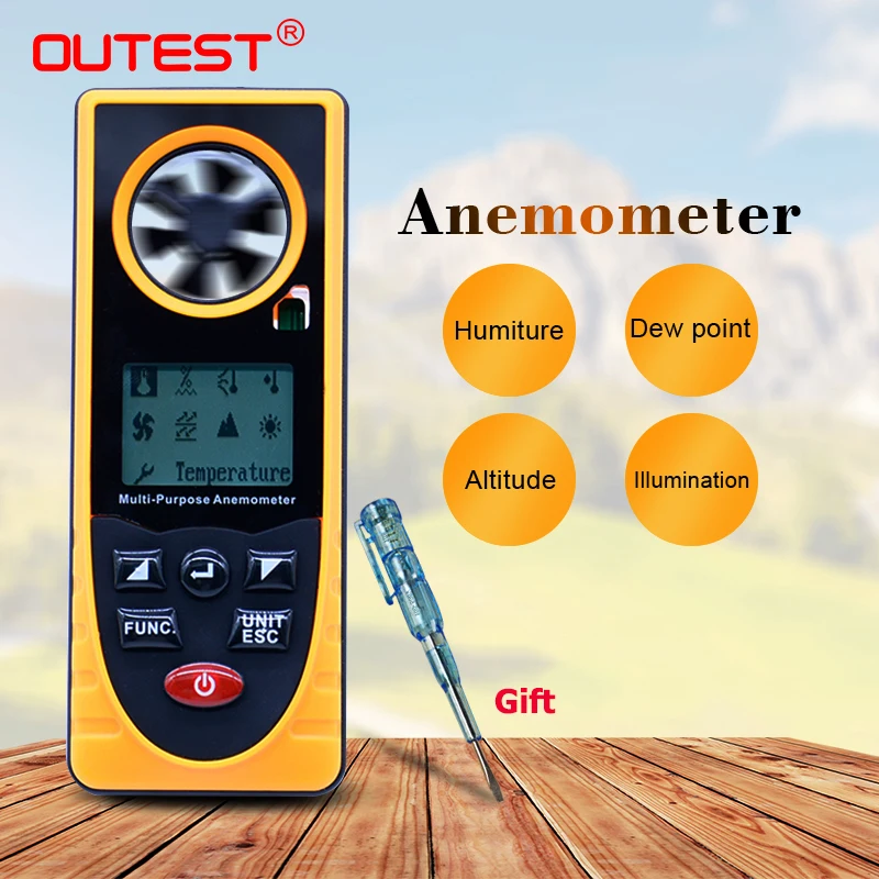 GM8910 Многофункциональный цифровой анемометр ветер охладитель точки росы атмосферное давление тестер-40-10 градусов