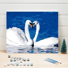 Краски для рисования по номерам Лебедь животное на холсте Сделай Сам акриловая раскраска искусство настенные картины для гостиной украшения креативные поделки