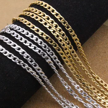 

5m/lot 4x7.5mm Silver/Gold Color Hip Hop Link Chain Chunky for DIY Necklace Bracelet Jewelry Findings Making Materials F1647