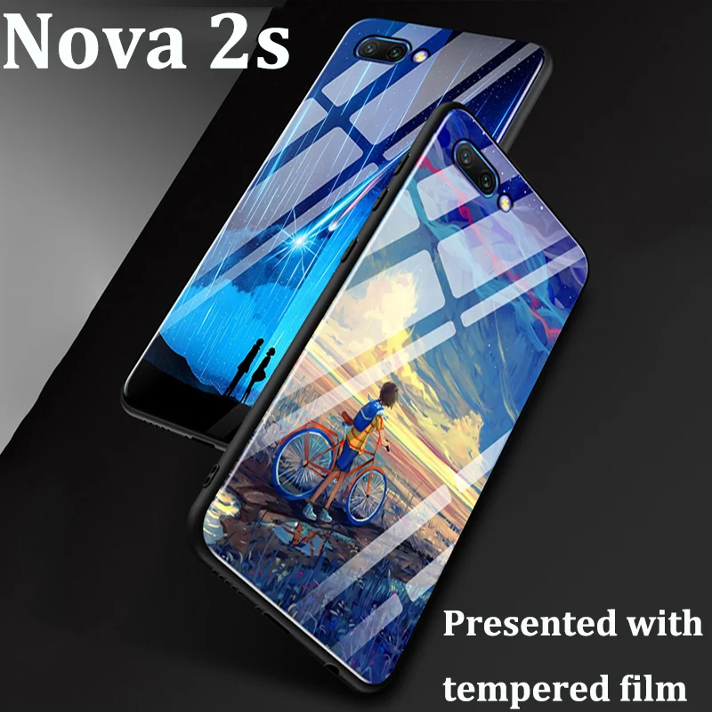 2 шт. для huawei Nova S Чехол телефон Обложка Nova2s задняя крышка закалённое защитное