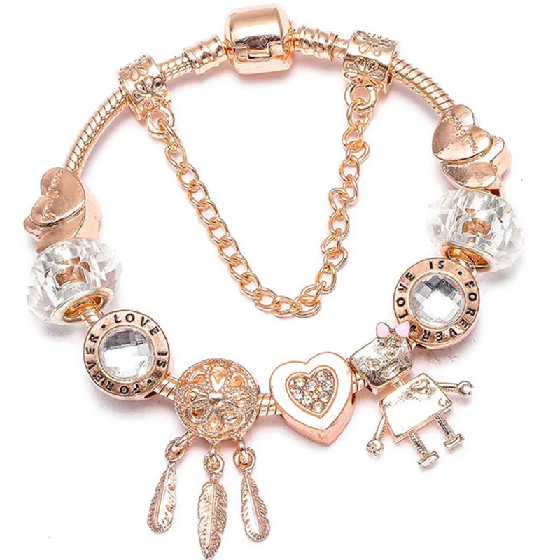 Dropshipping-Silver-Love-Heart-Safety-Chain-Charm-Bracelet-With-Catching-Love-Network-Beads-Pandora-Bracelet-As.jpg_640x640 (2)
