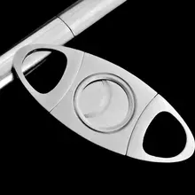 Серебряные карманные двойными лезвиями Нержавеющая сталь Сигары Резак Гильотины k-7193 сигары инструмент