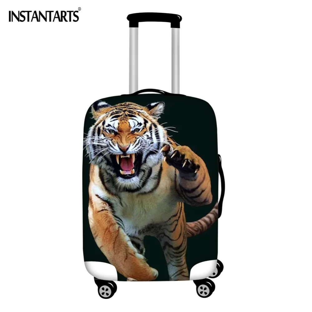 INSTANTARTS Мода 3D животное тигр печать тележка чемодан Чехлы дорожные аксессуары влагозащищенная толщина багажная Крышка 18 "-30"
