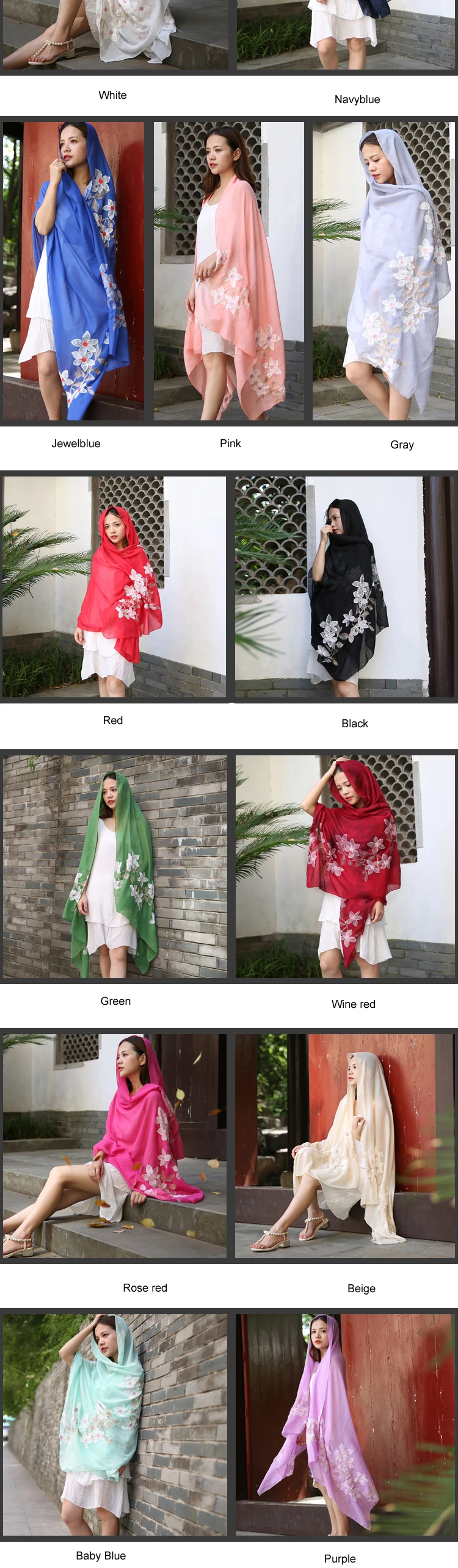 Недорогой модный цветной цветочный шарф с вышивкой шали для женщин элегантные женские цветочные узоры длинные палантины из пашмины