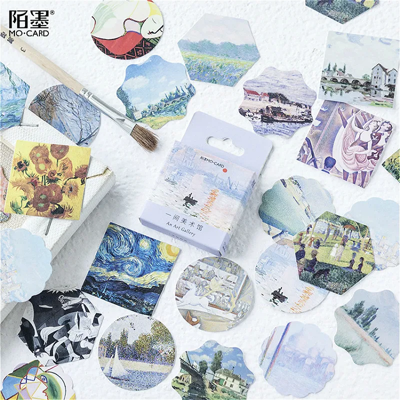 

45Pcs/set kawaii Memo pad cute Van Gogh oil painting pattern planner Decoration Diary school supplies stationery posted it