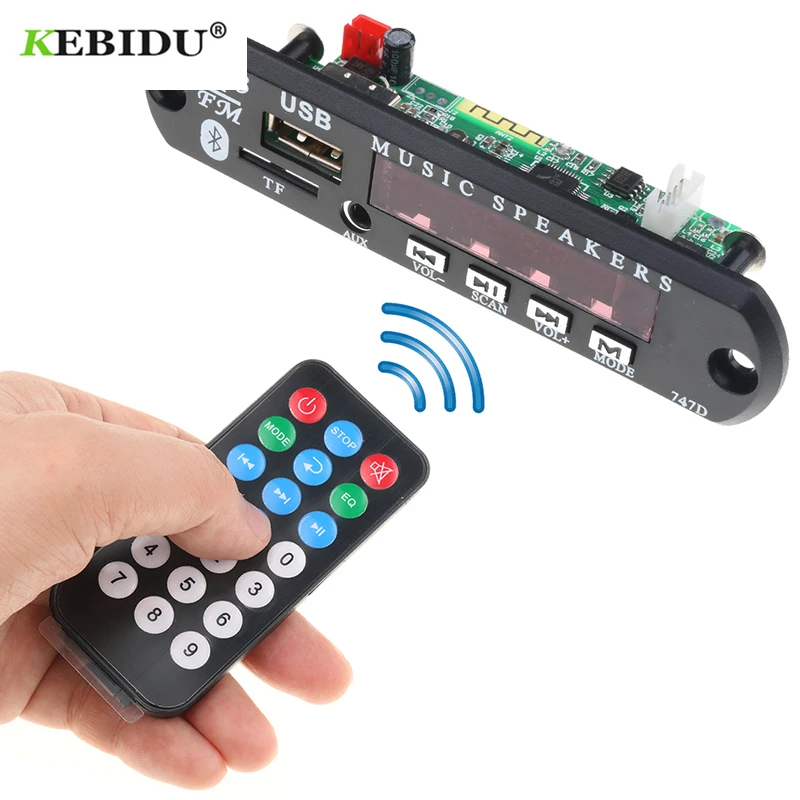 Kebidu Bluetooth DC 12 В аудио модуль USB MP3 источник питания FM радио декодер плата для