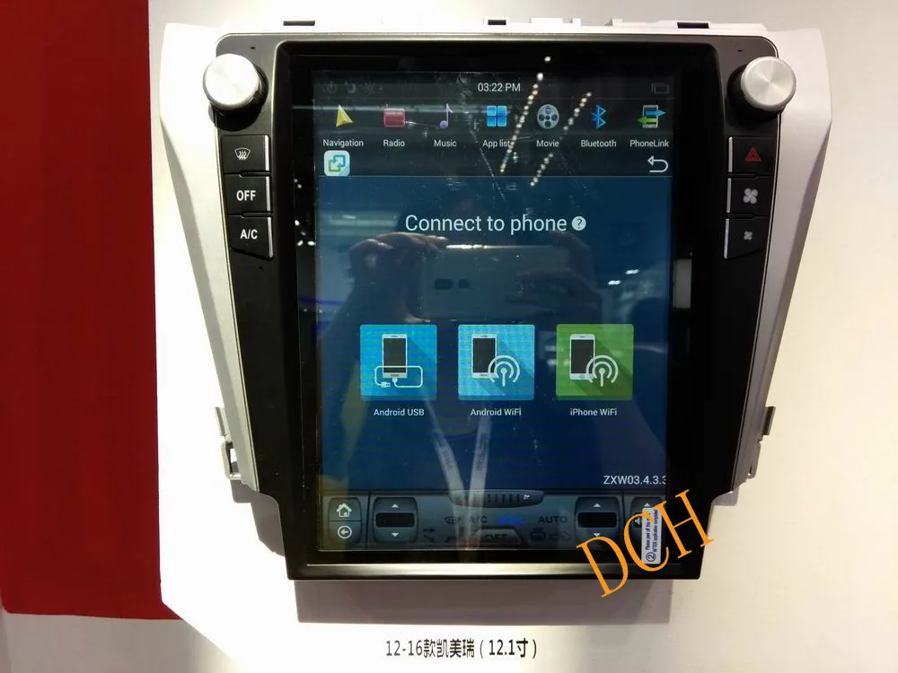 Excellent 12.1‘’  Vertical tesla style Android 8.1 Car DVD player GPS Navigation Radio for Toyota Camry 2012-2017 4G RAM PX6  6 CORES 7