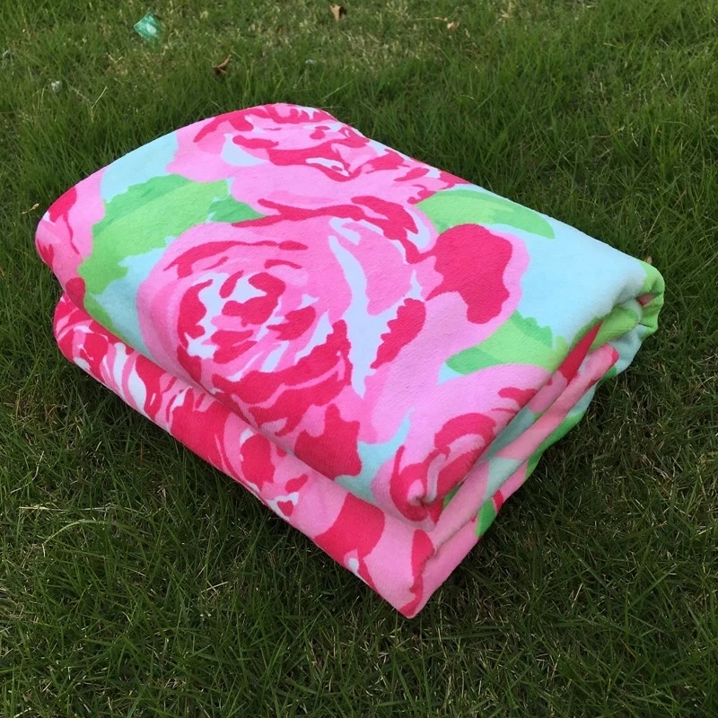 

Wholesale Domil Lily Pulitzer Soft Cotton Baby Blankets Rose Baby Quilts 100% Cotton Infants Blankets In 7 Colors DOM103434