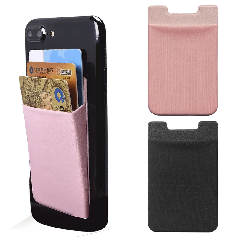 

U Type Elastic Lycra Cell Phone Wallet Case Credit ID Card Holder Pocket With Adhesive For iPhone Xiaomi Fit the Most Phone