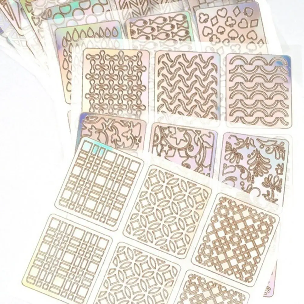 

A set of 12psc nail spray paste for hollow-out printing template Nail art printing stickers 2019 new