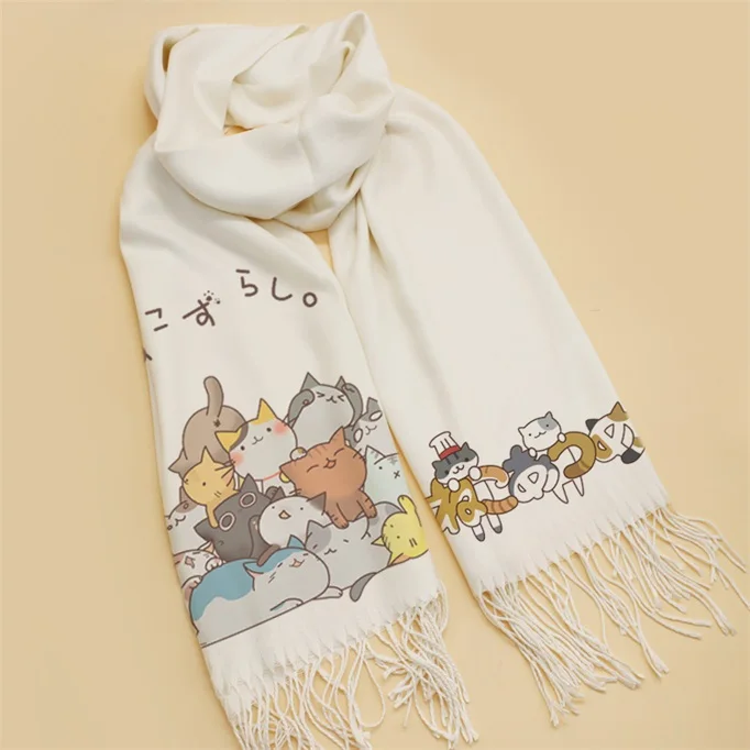 1 Neko Atsume шарфы много стилей шарф Косплей мягкий кошачий задний двор шарф шаль модные новые рождественские подарки - Цвет: 1
