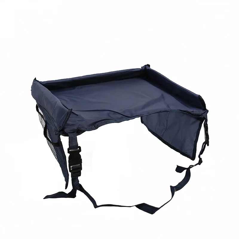 

Kids Car Seat Travel Table Tray with Dry Erase Board & Multiple Pockets, Sturdy Side Walls, Strong Buckles Play & Learn