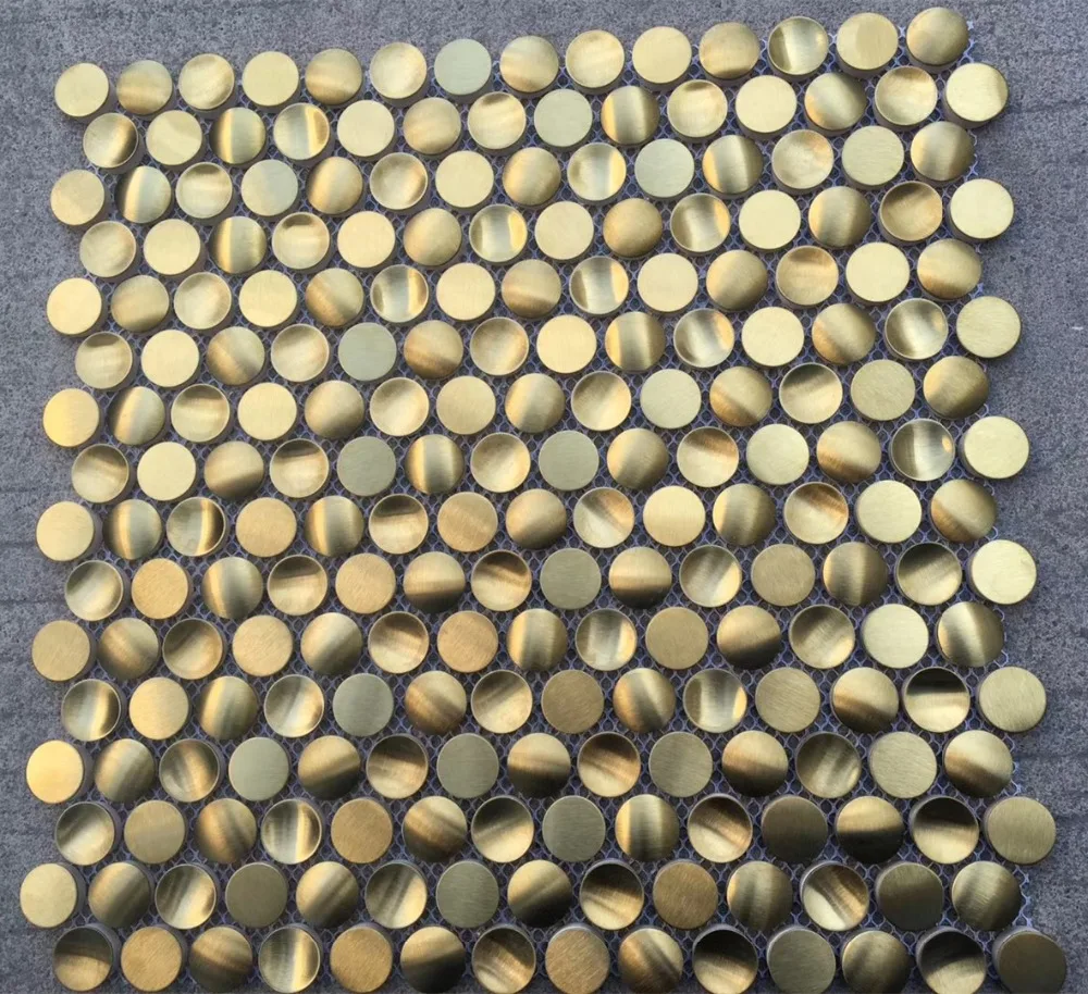 pijpleiding hooi Canada 3D Goud Ronde Geborsteld Metalen Mozaïek Tegels, Keuken Backsplash Badkamer  Wandtegel Diy Kast Decor|Mosaic Making| - AliExpress