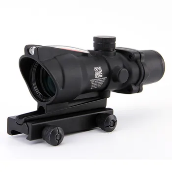 

High Quality And Clear 4X32 Fiber Source Red Illuminated Scope Black Color Tactical Accurate Hunting Riflescope