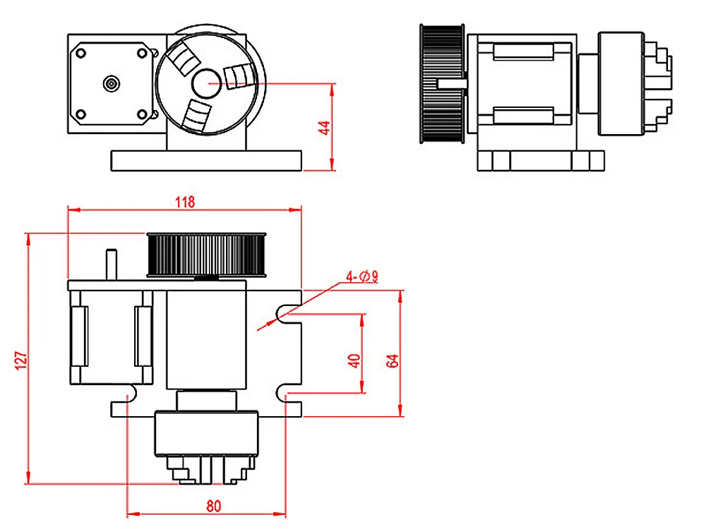 CNC роторная ось патрон 50 мм деятельности задняя штока для ЧПУ маршрутизатор гравер фрезерный станок