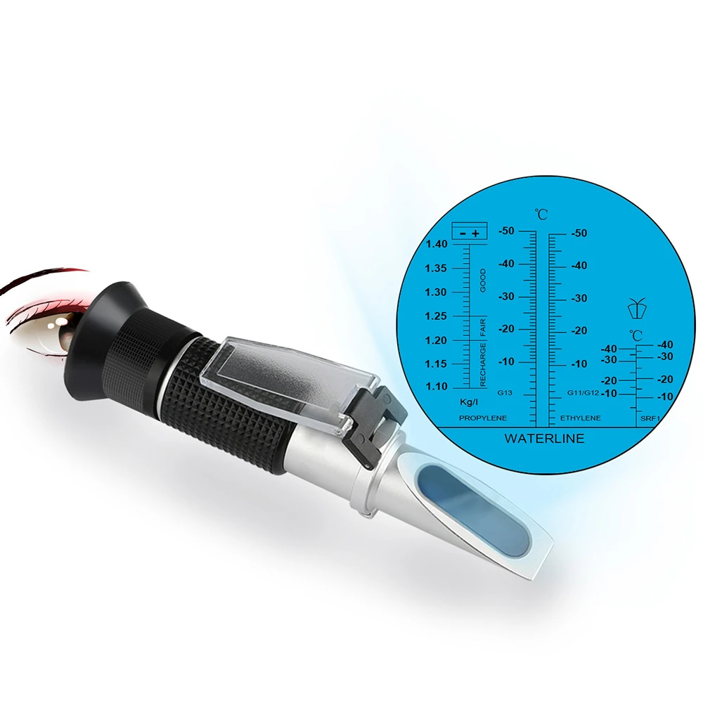 Автомобильный двигатель антифриз замерзающая Жидкость гликоль точка рефрактометр батарея Электрический измеритель плотности батарея гидрометр тестер