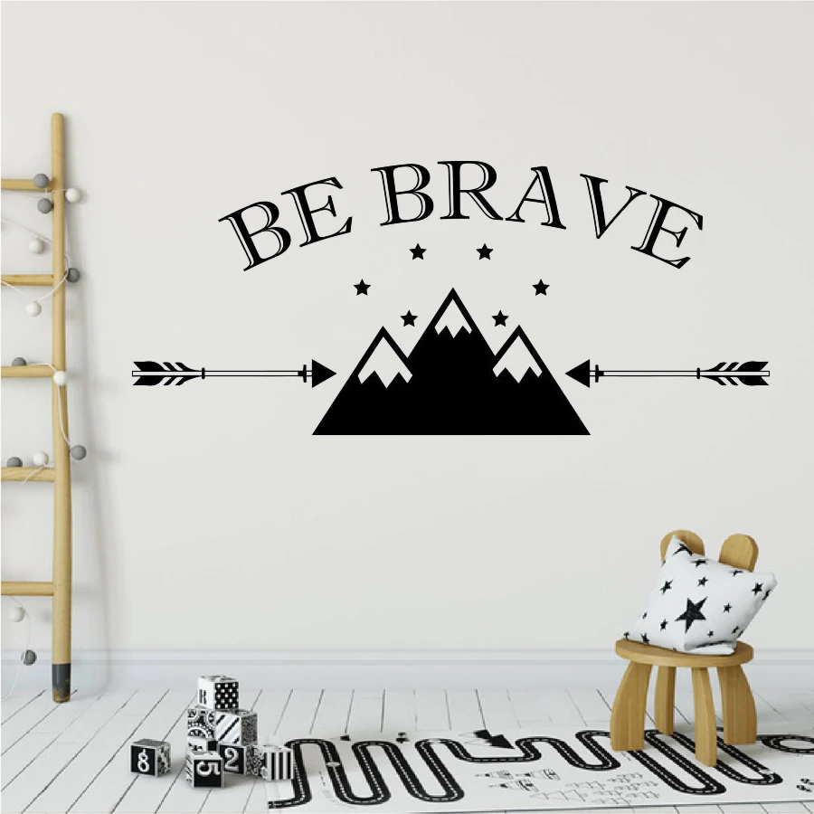 Mountain Nursery Room Wall Stickers Arrow Star Rustic Wall Decor Vinyl Decals Kids Room