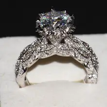 Victoria Wieck joyería de lujo Diamonique 925 bodas de plata Topaz CZ Diamond mujeres nupcial set mujeres anillo con la caja de regalo