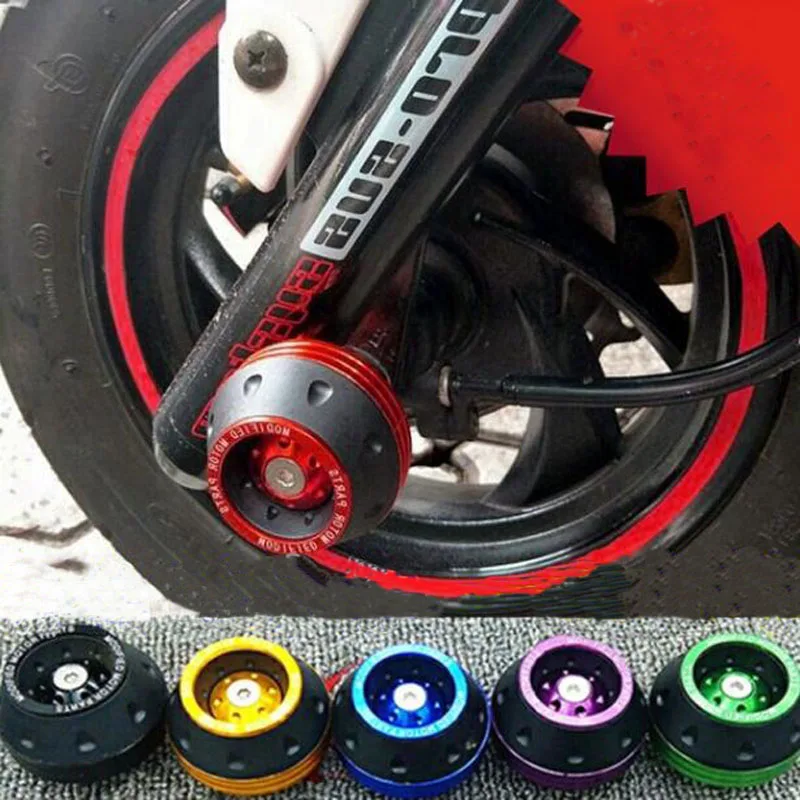 

G 2pcs CNC Aluminum Front Fork Wheel Frame Sliders Motorbike Falling Protection Scooter Moped Motocicleta Motorcycle Accessories
