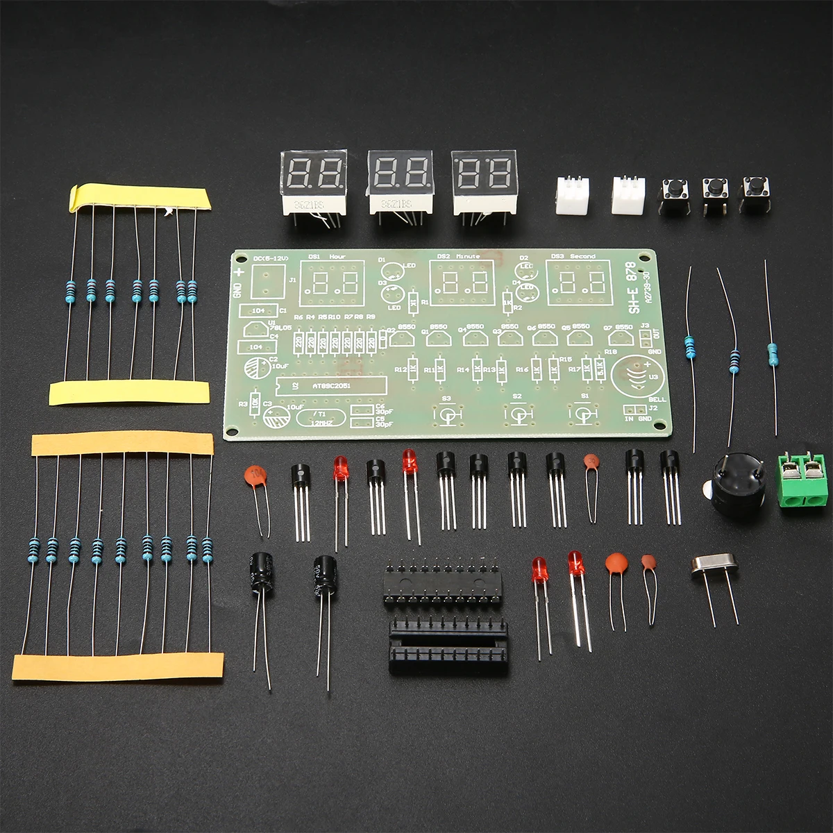 Светодиодный электронные часы, набор для самостоятельной сборки на возраст от 5 до 12 лет, в 6 цифр светодиодный цифровые электронные часы Счетчик AT89C2051 DIY Kit счетчик будильника 10 см* 5,2 см