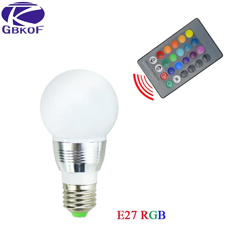 E27 E14 RGB лампа AC85-265V 7 Вт Светодиодный точечный светильник с регулируемой яркостью волшебный праздник RGB светильник ing IR пульт дистанционного управления 16 цветов 270 градусов