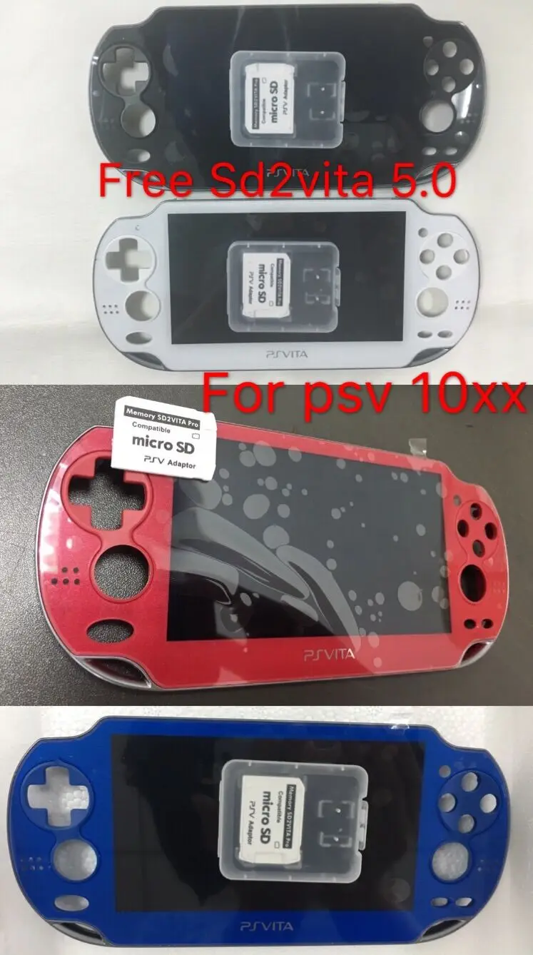 

Free SD2VITA 5.0+Original new for ps vita 1000 for psvita 1000 lcd display with touch screen digital assembled+frame 4 colors