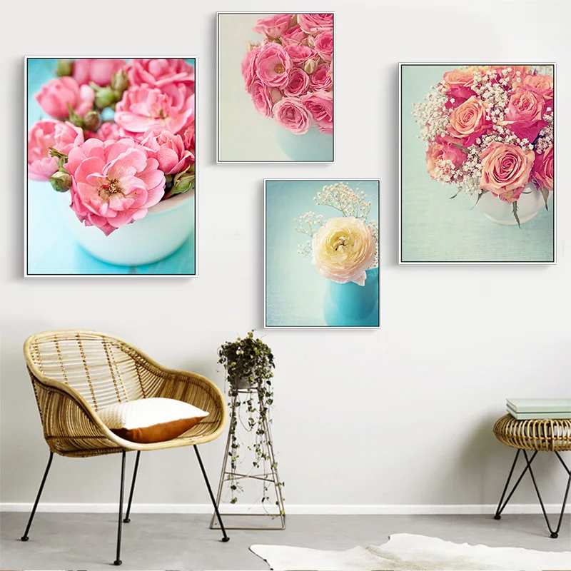 Pinky-Rose-Canvas-Oil-Painting-Modern-Canvas-Art-Poster-Valentine-s-Day-Gift-Prints-Lover-Present