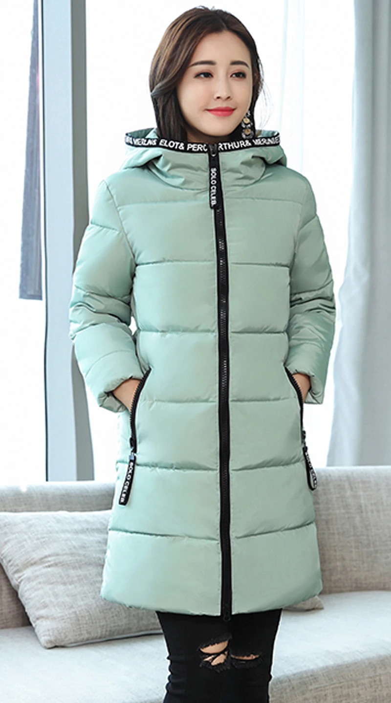Новое поступление, женская зимняя куртка с капюшоном, повседневное женское пальто с хлопковой подкладкой, длинная парка