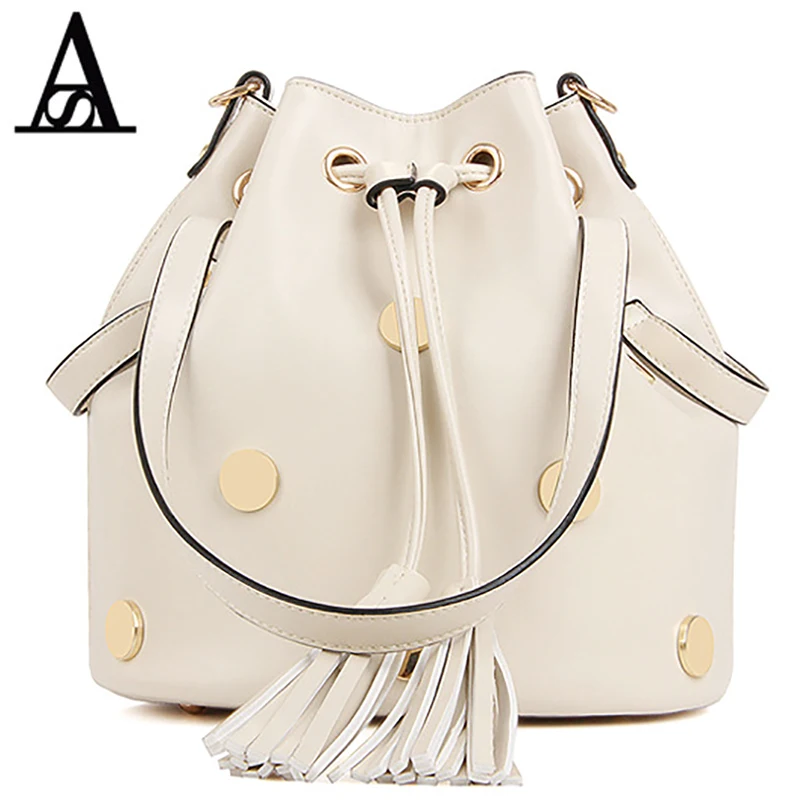 

AITESEN Luxury Amelie New Pull Rope Buckle Bucket Bag Michael Rivet Single Shoulder Crossbody Designer Handbags Sac A Main Femme