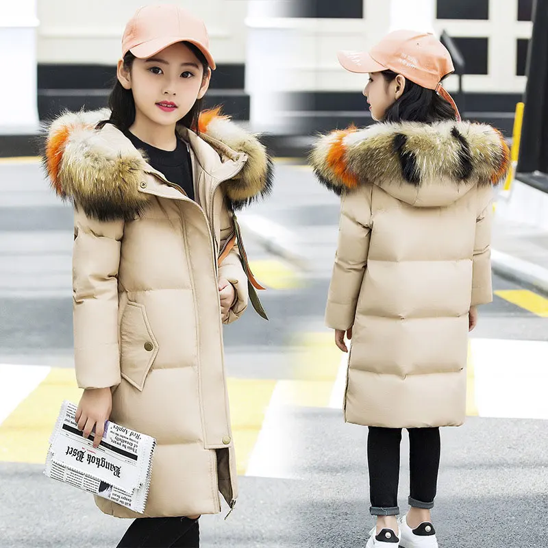 

Winter Coat Kids Pure Color Children'S Down Jacket Medium And Long Section Baby Jacket Boy Girl Jacket Women Free Shipping