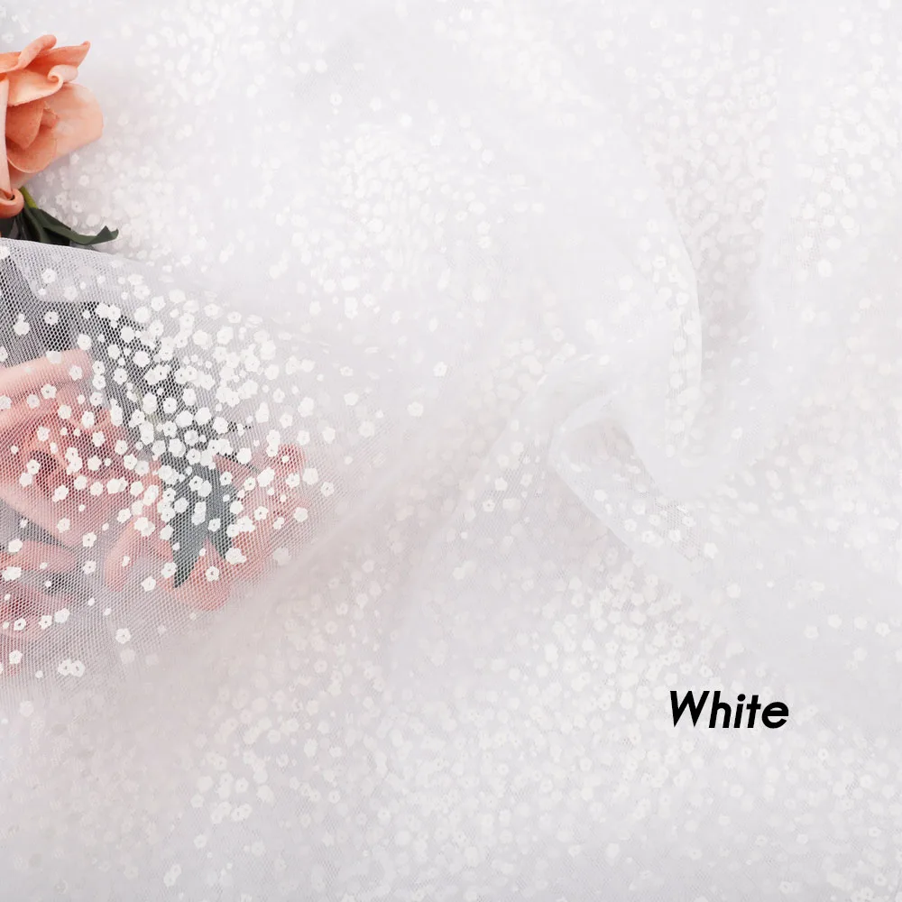 Белая ткань с цветочным принтом, тюль, сетка, пэчворк, материал, сделай сам, рукоделие, шифоновая ткань для шитья, сделай сам, ткань для кукол - Цвет: white with flower