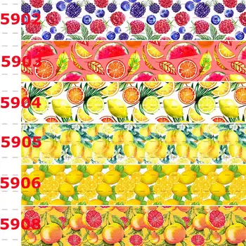 

10yards -different sizes -lovely fruit & flowers ribbon printed Grosgrain ribbon