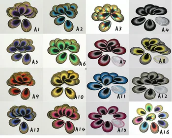 

100pcs\Lot 4cmX5cm Eyes Embroidered Cloth Iron On Patch Sew Motif Applique Embroidery U Pick Color