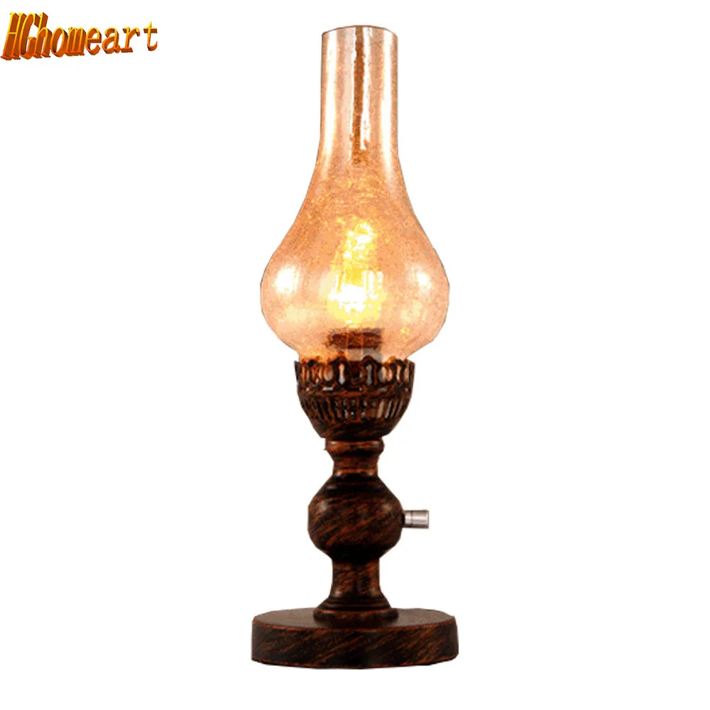 

HGhomeart European Style Retro Wedding Table Lamp Pastoral Kerosene Lamp Dimming Nostalgia Bedside Lamp Creative Decoration