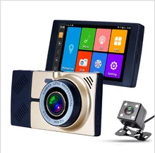 5 inch car DVR GPS navigation Android 1080P DVR video recorder dual lens Big truck gps navigation with free map 15m rear lens