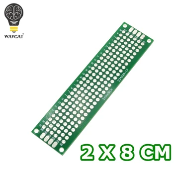 

5pcs 2x8 cm double Side Copper prototype pcb 2*8 panel Universal Board Free Shipping Wholesale