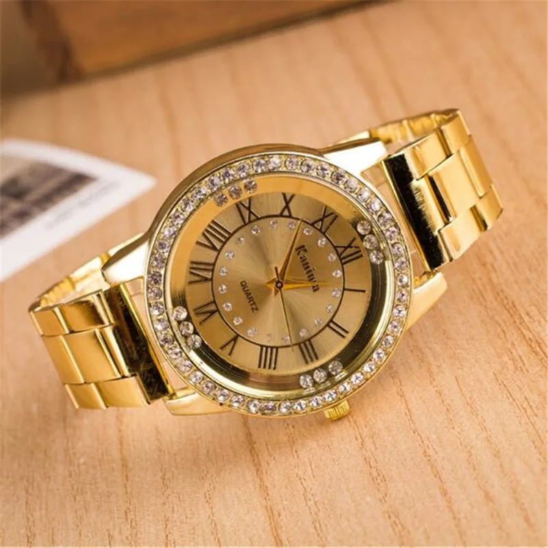

NEW Hot Geneva Watch Men Women Full High quality Steel Sport Casual Three Clock Diamond Quartz Watches Free shipping
