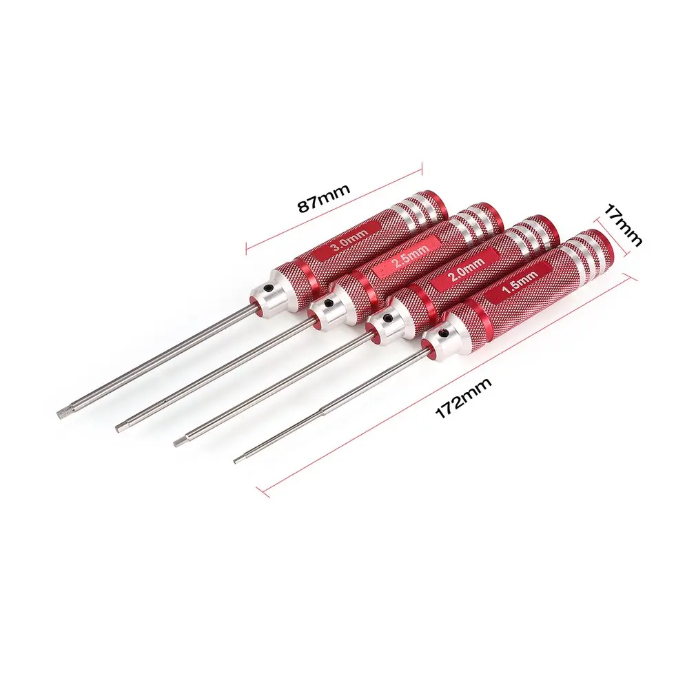 4pcs Hex Screwdriver Set 1.5 2.0 2.5 3.0mm Titanium Plating Hardened Tools Kit For RC Helicopter RC Car Racing Drone RC Tools